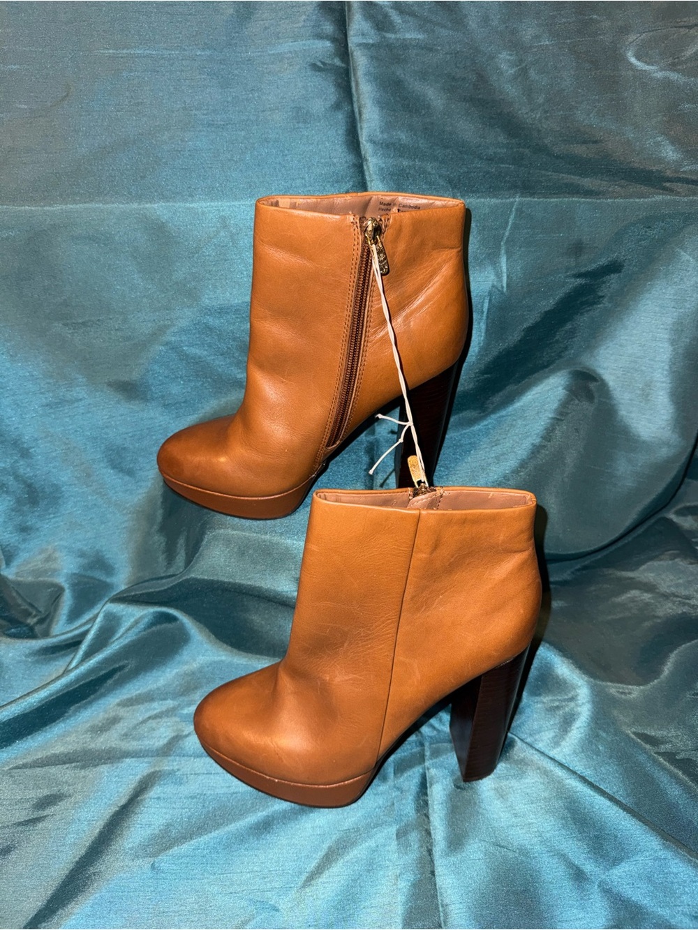 Aldo Platform Sole Ankle Booties w/Chunky Wooden Heel  - size 7.5
